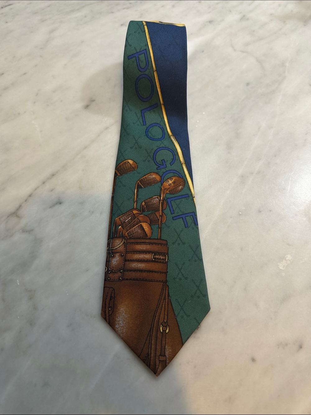 Polo Ralph Lauren Vintage Novelty Golf-Print Silk Tie